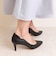 ポインテッドトゥフラワーカットパンプス