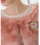ブローチ付きフェイクファーケープボレロ