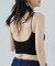 リブ編みミディ丈ブラトップ