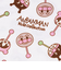 ペロペロチョコ総柄プリントTシャツ