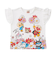 袖フリルお花いっぱいTシャツ