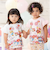 袖フリルお花いっぱいTシャツ