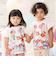袖フリルお花いっぱいTシャツ