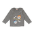 襟フリルお顔アップリケ長袖Tシャツ