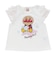 袖フリルシェル柄アップリケTシャツ