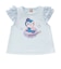 袖フリルシェル柄アップリケTシャツ