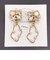 ビジュー×パール付き変形フープピアス