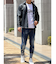 ロールアップペイントデニムパンツ