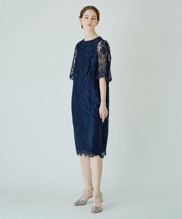 タグ付き aimeranche ミディ丈 ドレス ワンピース 総レース M
