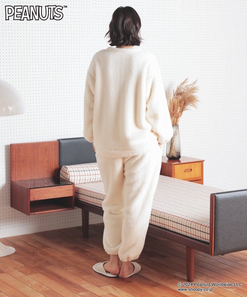 PEANUTS TMストレッチボアセットアップ ルームウェア パジャマ 部屋着