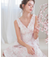 50/ダブルガーゼチェリーブロッサムノースリーブワンピース ネグリジェ　ルームウェア　桜　花柄　春　大人可愛い　パット付　綿100％　お肌に優しい