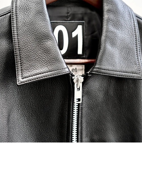 vibecaコラボ】VALLET 本革 シングルライダースジャケット メンズ