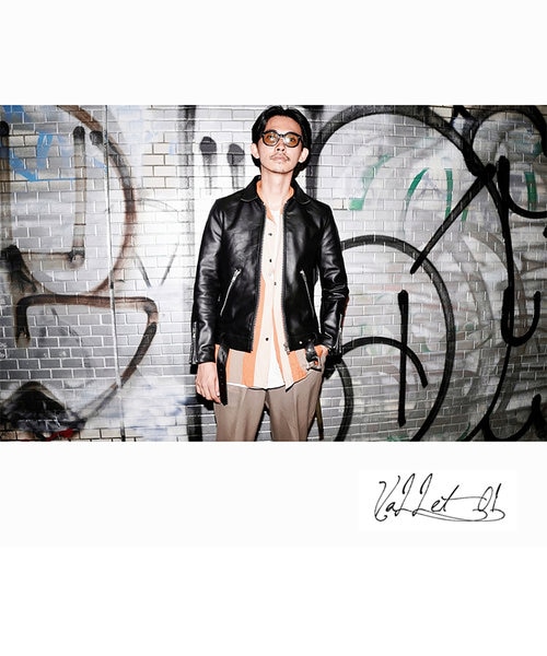 vibecaコラボ】VALLET 本革 シングルライダースジャケット メンズ