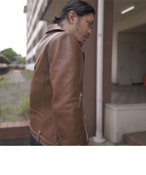 vibecaコラボ】VALLET 本革 ダブルライダースジャケット メンズ