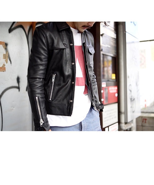 vibecaコラボ】VaLLet 本革 レザーブルゾン メンズ ヴァレット