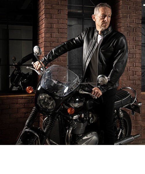 本革 プロテクター付シングルライダースジャケット メンズ SRS21A