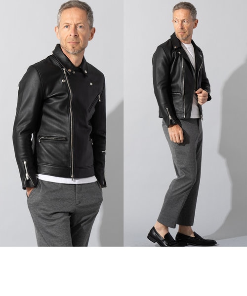 オトコフクdxコラボ】LIUGOO PLUS カーフスキン ダブルライダース