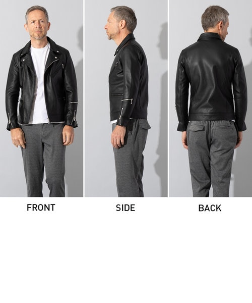 オトコフクdxコラボ】LIUGOO PLUS カーフスキン ダブルライダース