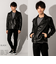 LIUGOO ZERO WASTE 本革 ダブルライダースジャケット メンズ DRY14A