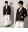 LIUGOO ZERO WASTE 本革 ダブルライダースジャケット メンズ DRY14A