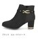 ショートブーツ レディース 異素材コンビ サイドジップ チャンキーヒール 1125 ブラック ダークブラウン ブーツ 靴 Parade