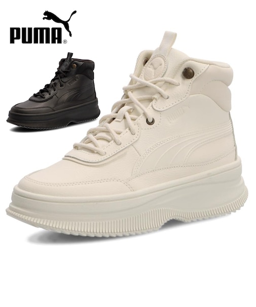 Puma ホワイト ひく ハイカットブーツ 厚底