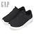 ギャップ スニーカー レディース メンズ 靴 スリッポン 黒 ブラック GPU22507 キックバック かかとが踏める 軽量 歩きやすい GAP