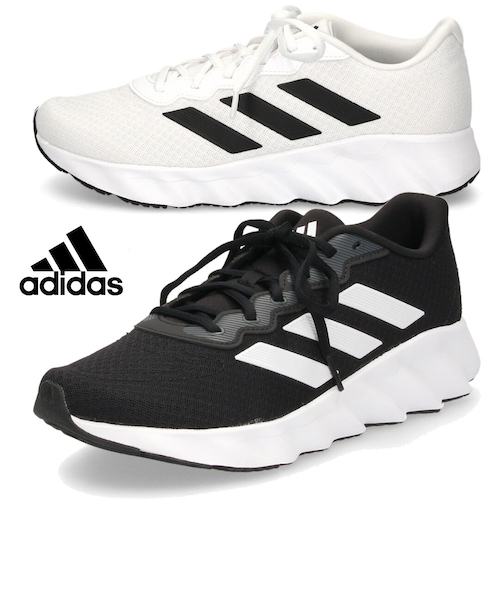 アディダス スニーカー メンズ カジュアル シューズ 黒 白 スイッチ