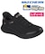 スケッチャーズ スリップインズ スリッポン スニーカー レディース 靴 ボブス ゴム紐 ノーマル幅 SKECHERS Slip-ins BOBS Squad 4 117743 ハンズフリー 立ったまま履ける 手を使わずに履ける ブラック 黒
