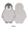 ミドリ（MIDORI）　レターセット　ダイカット　86926006　ペンギン柄