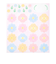 ミドリ（MIDORI）　カラー色紙　寄せ書きシール16枚付　33244006　花柄