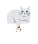 エレコム（ELECOM）　ストラップホールシート　アニマルタイプ　P-STHD1AMCATW　シロネコ