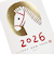 【年賀用品】　クローズ・ピン　お年玉付き年賀状（箔入）　TomokoHayashi　午　3枚入