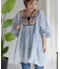 【WEB限定】【india】ミラーワーク刺繍ストライプチュニック