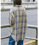 【ユニセックス】バスケット編みメッシュチェックシャツ
