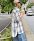 【ユニセックス】バスケット編みメッシュチェックシャツ