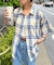 【ユニセックス】バスケット編みメッシュチェックシャツ