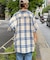 【ユニセックス】バスケット編みメッシュチェックシャツ