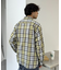 【ユニセックス】バスケット編みメッシュチェックシャツ