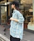 【ユニセックス】バスケット編みメッシュチェックシャツ