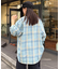 【ユニセックス】バスケット編みメッシュチェックシャツ