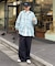 【ユニセックス】バスケット編みメッシュチェックシャツ
