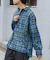 【ユニセックス】バスケット編みメッシュチェックシャツ