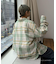 【ユニセックス】バスケット編みメッシュチェックシャツ