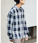 【ユニセックス】バスケット編みメッシュチェックシャツ