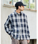 【ユニセックス】バスケット編みメッシュチェックシャツ