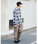 【ユニセックス】バスケット編みメッシュチェックシャツ