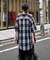 【ユニセックス】バスケット編みメッシュチェックシャツ