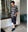 【ユニセックス】バスケット編みメッシュチェックシャツ