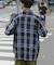 【ユニセックス】バスケット編みメッシュチェックシャツ